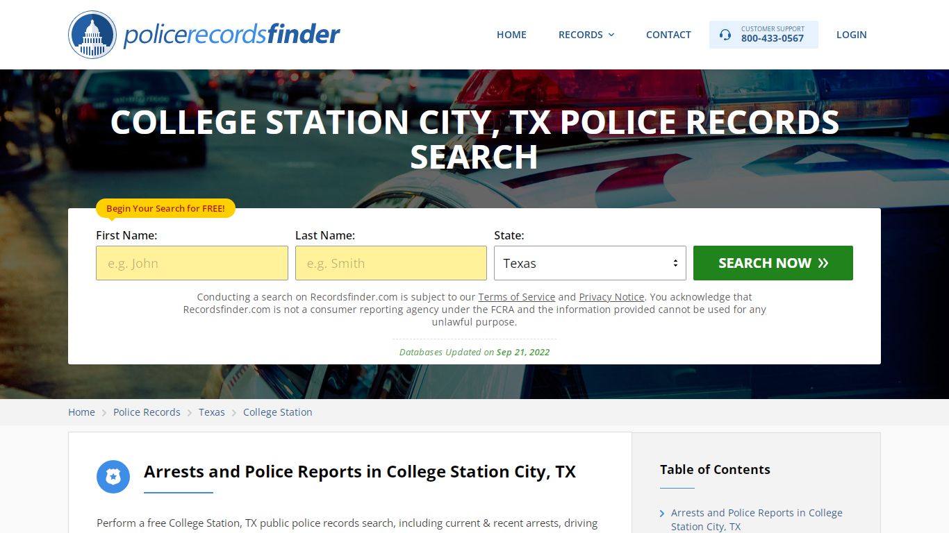 COLLEGE STATION CITY, TX POLICE RECORDS SEARCH